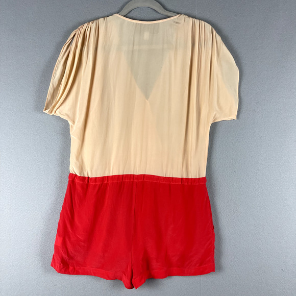 Rory Beca Silk Romper Womens Small Colorblock V-Neck Relaxed Bright - Picture 11 of 16